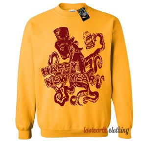 Nyårsbläckfisktröja / Hoodie / Hoodies / Unisex / Matchande tröjor / Par / Ugly Christmas-tröjor bild 3