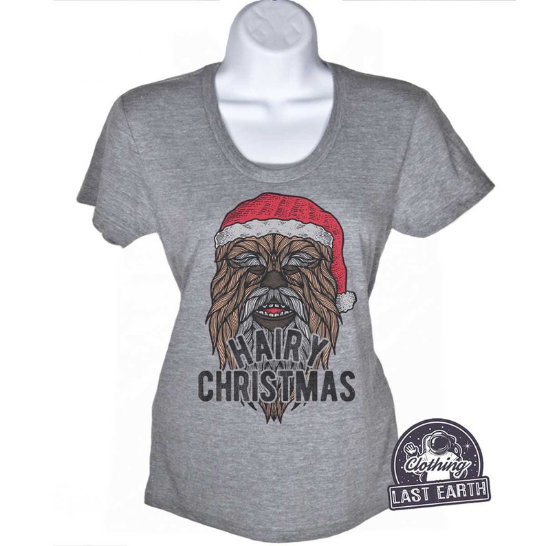 Hårig jul-T-shirt, rolig Chewbacca jultröja, luvtröja, tröja, herr, dam, barnpresenter, rolig sci fi-tröja med skägggåva bild 6