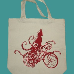 Squid on a Bike T-Shirt, Beach Shirts, Funny Octopus Art, Mens, Womens, Kids Tshirts image 2