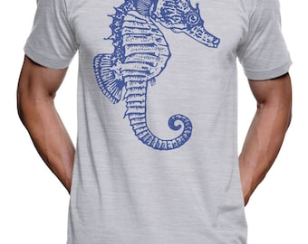 Seahorse T-Shirt - Nautical Graphic Tee, Mens Gift