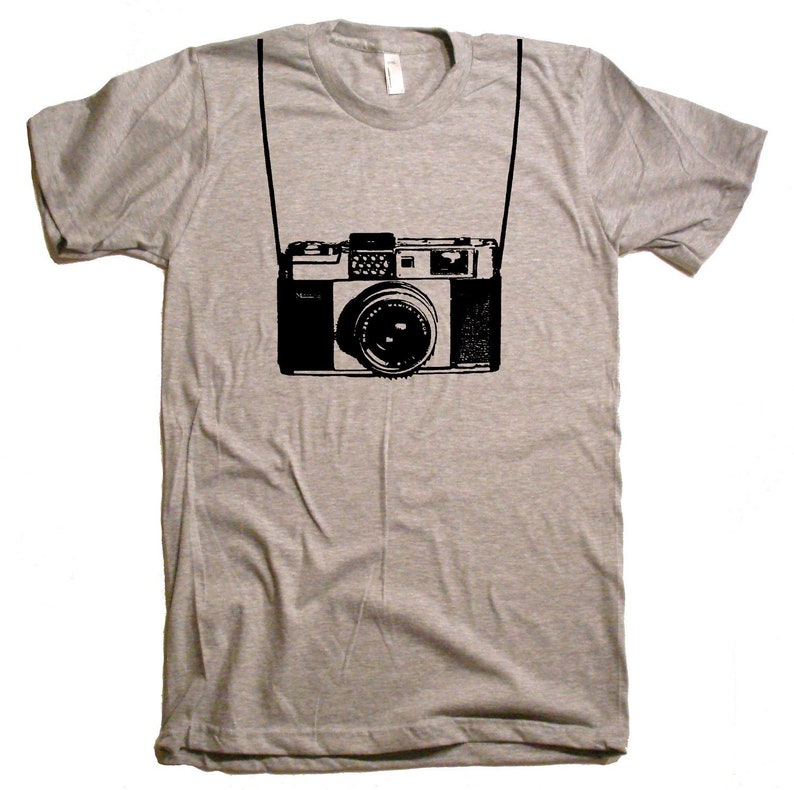 Camera with Printed Straps T-Shirt Funny Shirts Camera Shirt Gifts For Photographers Shoot Pictures Funny Tshirts Mens T-Shirts Graphic Tee image 1