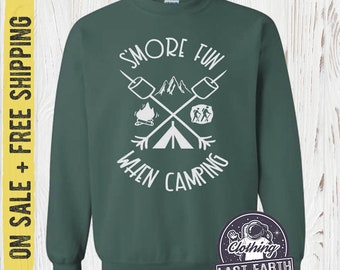 Smore Fun When Camping Sweater, Fleece Pullover Sweatshirt, On Sale, Free Shipping, Adult Unisex Size Small