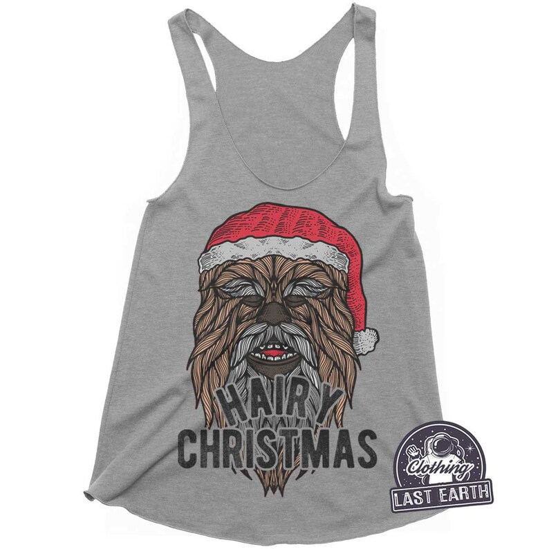 Hårig jul-T-shirt, rolig Chewbacca jultröja, luvtröja, tröja, herr, dam, barnpresenter, rolig sci fi-tröja med skägggåva bild 5