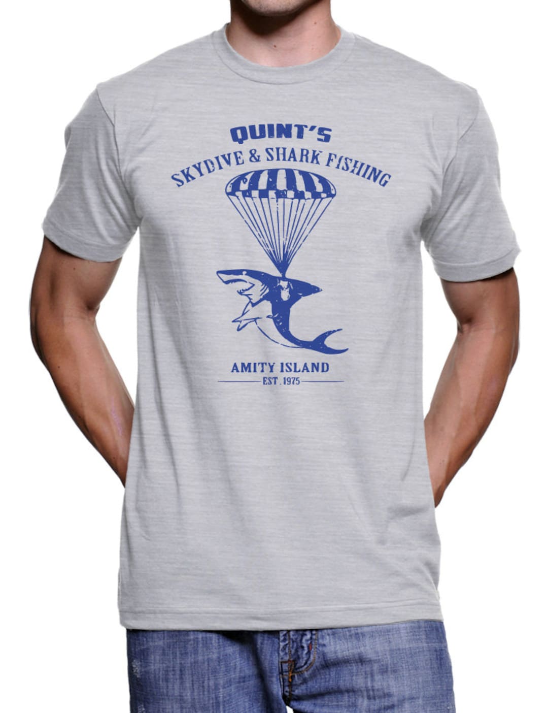 Quints Shark Fishing T-shirt Funny Tshirts Mens Womens Tshirts