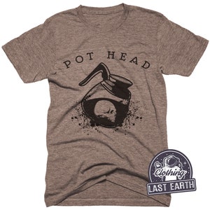 Pot Head Coffee T-Shirt | Funny Coffee Gifts | Funny Tshirts | Coffee Lover | Vintage Soft Shirt | Mens Shirts | Womens Graphic Tees
