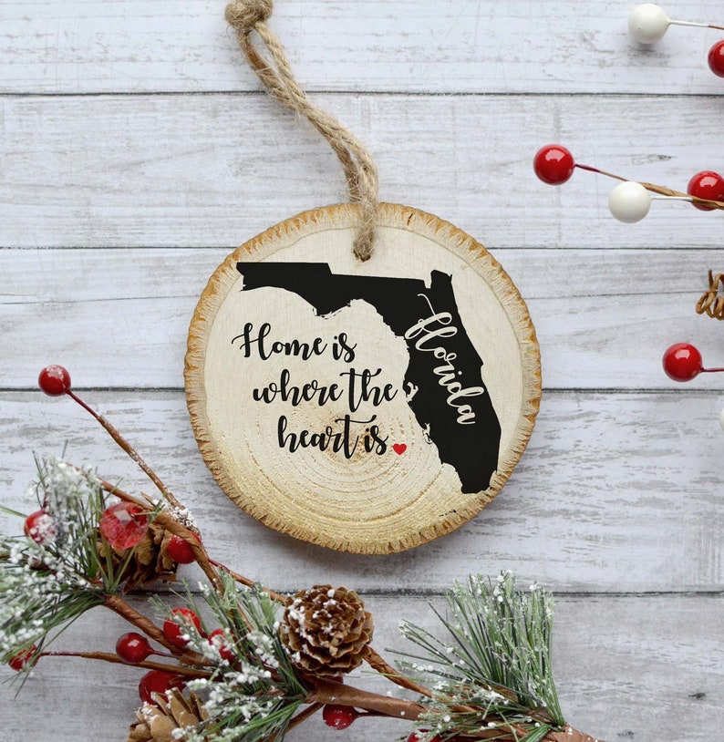 Florida Ornament Christmas Tree Ornament Decoration Natural Etsy