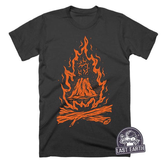 Volcano Shirt Campfire Camping Shirt Fire Pit Etsy