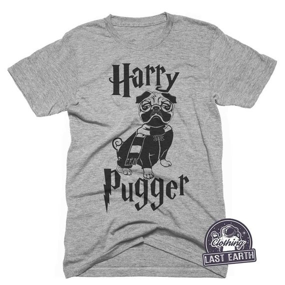 Harry Pugger T-Shirt, Funny Pug Shirt, Mens, Womens, Kids, Tank Top, Sweatshirt, Hoodie