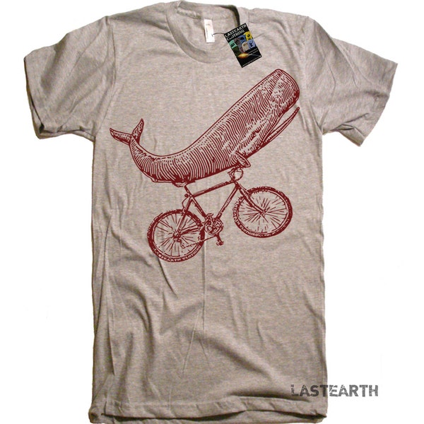 Whale on a Bike T Shirt, Funny Whale Shirt, Beach Shirts