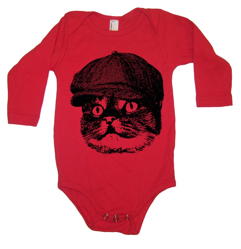 Baby Cat In A Hat Long Sleeve Baby Bodysuit Newborn Baby Shower Gift New Mom Gifts Baby Gift Cat Bodysuit Cats Baby Clothes image 2