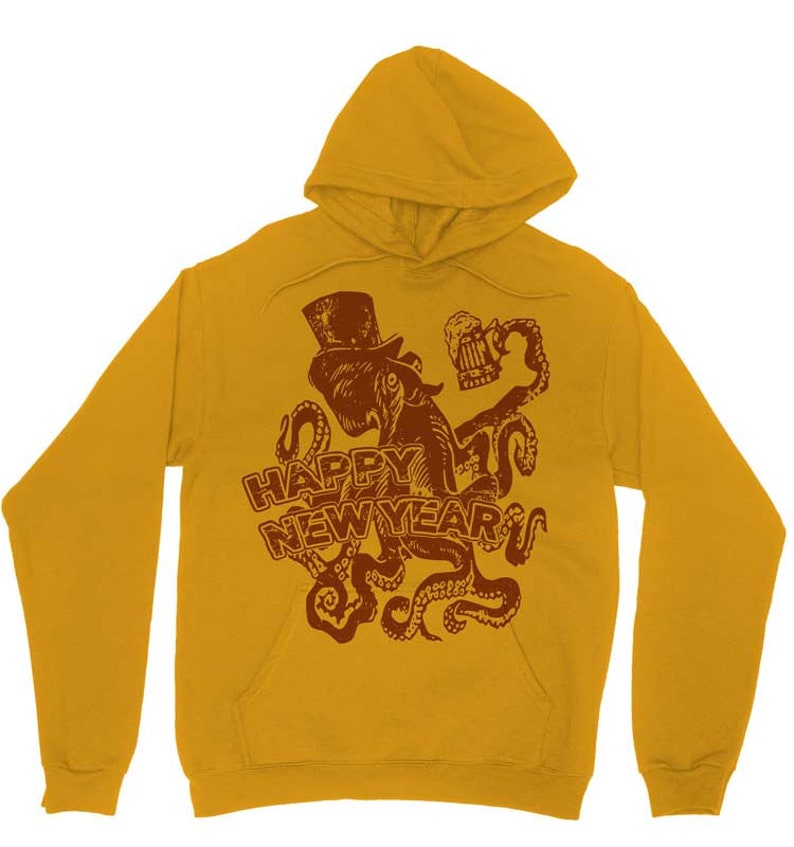 Nyårsbläckfisktröja / Hoodie / Hoodies / Unisex / Matchande tröjor / Par / Ugly Christmas-tröjor bild 4