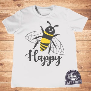 Kids Be Happy, Bee Happy Shirt, Honey Bee Gift, Inspirational, Motivation, Kids Gift, Boys, Girls, Kids Back To School Shirts, Summer Shirts
