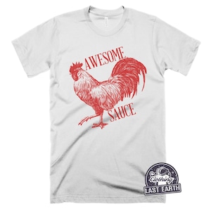 Impressionnant t-shirt avec sauce, drôle de poulet, t-shirt graphique avec coq, t-shirt avec sauce piquante