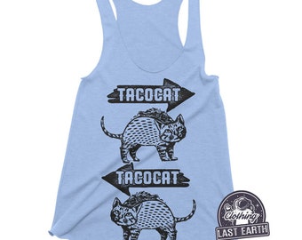 Tacocat Tanktop: Lustiges T-Shirt mit Katzenmotiv aus Tri-Blend-Material