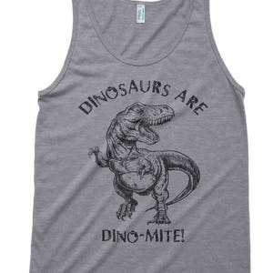 Dinosaurs Are Dinomite Tri-Blend Tank American Apparel Unisex Tanktop XS S M L Color Options image 3