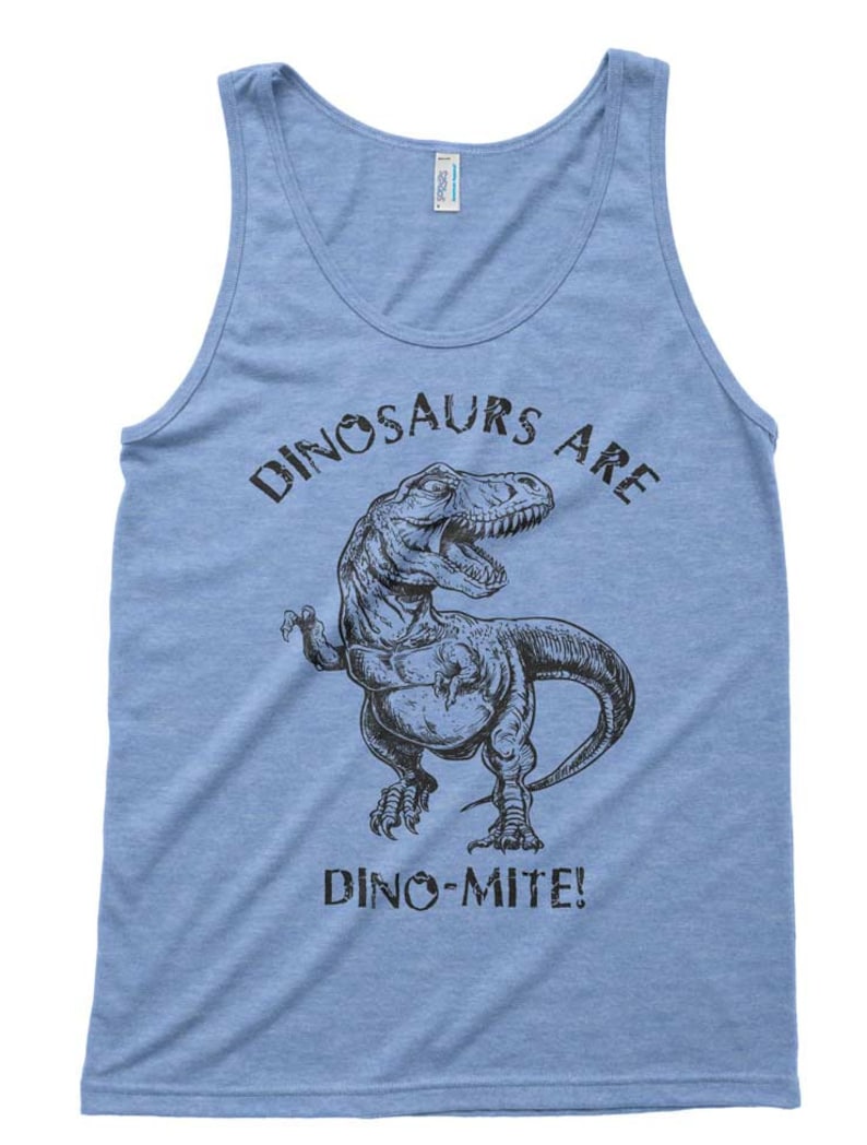 Dinosaurs Are Dinomite Tri-Blend Tank American Apparel Unisex Tanktop XS S M L Color Options image 2