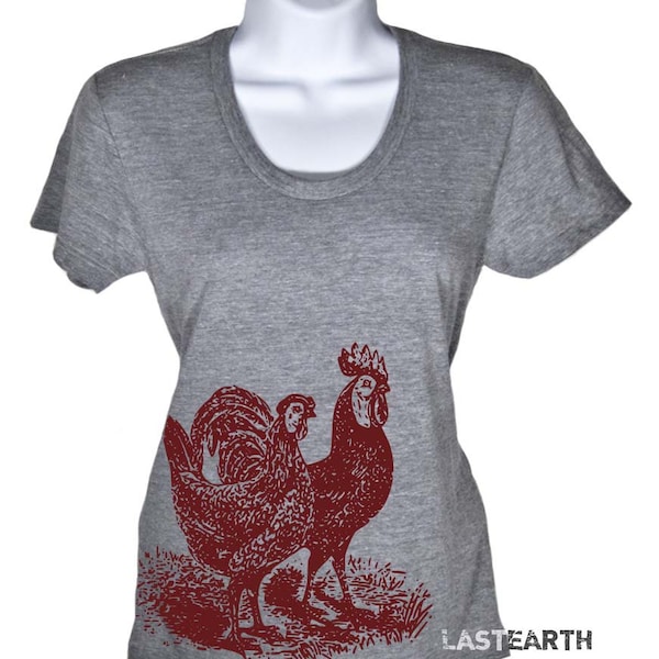 Women's Rooster Country Farm Chickens Vintage Soft Shirt T-Shirt Animal Tee Chicken Tshirt Mens Ladies Gift Idea Farmer Hen Present Birthday