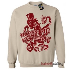 Nyårsbläckfisktröja / Hoodie / Hoodies / Unisex / Matchande tröjor / Par / Ugly Christmas-tröjor bild 1