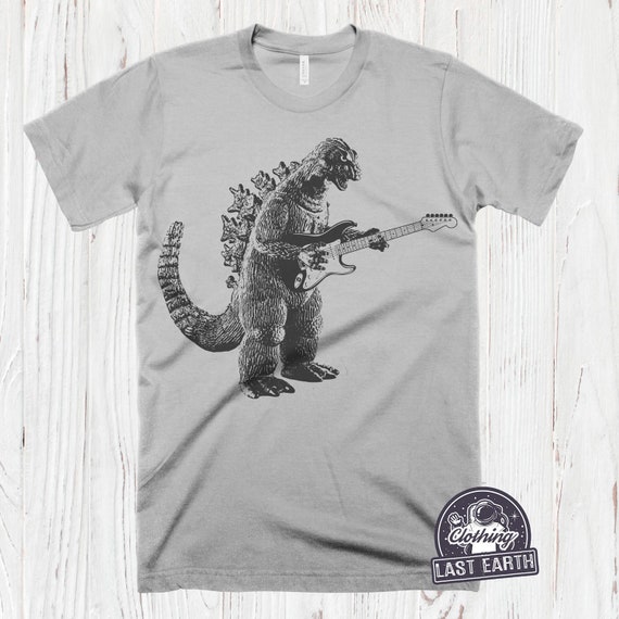 godzilla playing guitar t shirt