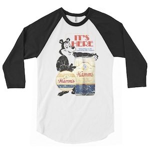 Camiseta vintage de cerveja, camiseta engraçada de urso, presente para pai, camiseta retrô de cerveja, camisas masculinas, raglan de beisebol com cerveja, camiseta vintage com estampa gráfica