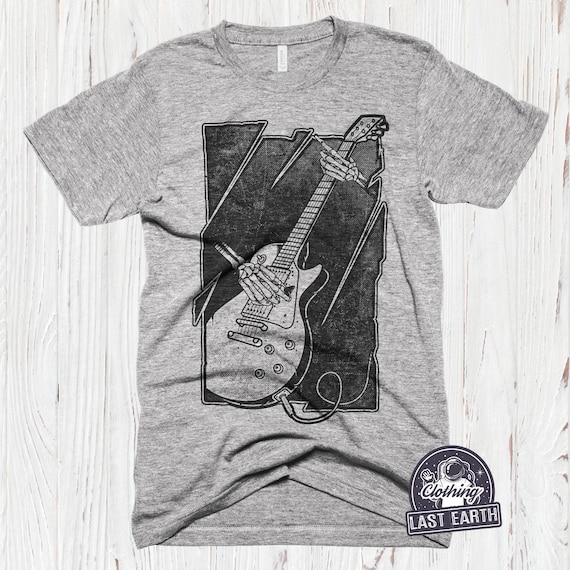 Guitar Shirt, Skeleton Playing Guitar T-Shirt, Guitar Gifts, Guitar Lover, Punk Rock Shirt, Music Lover Shirt, Guitar Art, Guitar Player Tee
