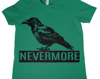 Nevermore Raven Kids Shirt: Edgar Allan Poe Literature Tee