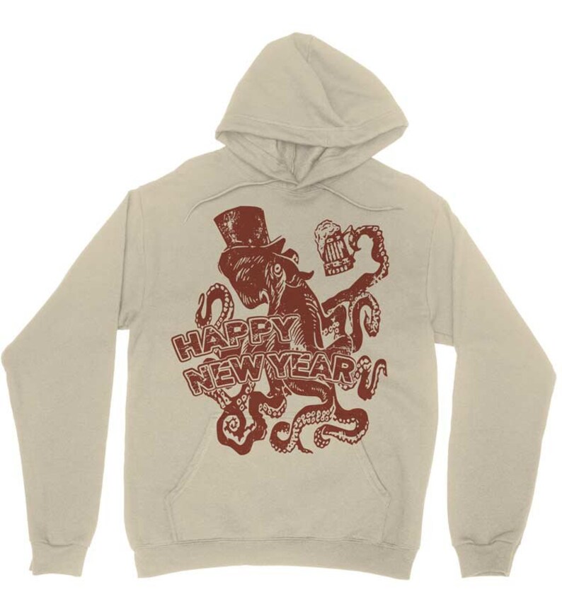 Nyårsbläckfisktröja / Hoodie / Hoodies / Unisex / Matchande tröjor / Par / Ugly Christmas-tröjor bild 2