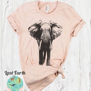 Elephant Shirt, Vintage Soft Shirt, Unisex T-Shirt, Elephant TShirt, Mens Shirts Womens Shirts Peach Shirt, Kids Tshirts
