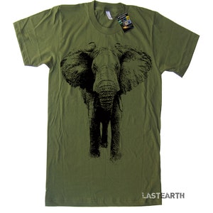 Elephant T-shirt Animal Illustration Tshirts Mens Womens - Etsy