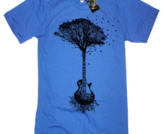 Guitar Tree T-Shirt, Nature Camping Shirt, Music Gifts