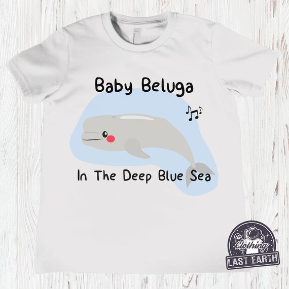 Baby Beluga Shirt Kids Cute Whale Shirt Deep Blue Sea Whale Etsy