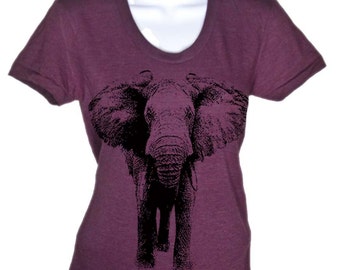 Camiseta de elefante para mujer, regalos para ella, tallas grandes para mujer, camisetas de animales, camisetas vintage suaves, idea de regalo para hombres, chicos y niños, cumpleaños