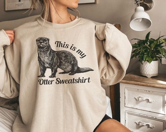 Uttertröja, utter-t-shirt, söt uttertröja, havsuttertröja, utterälskare, utterpresenter, rolig uttertröja, presenter till henne,
