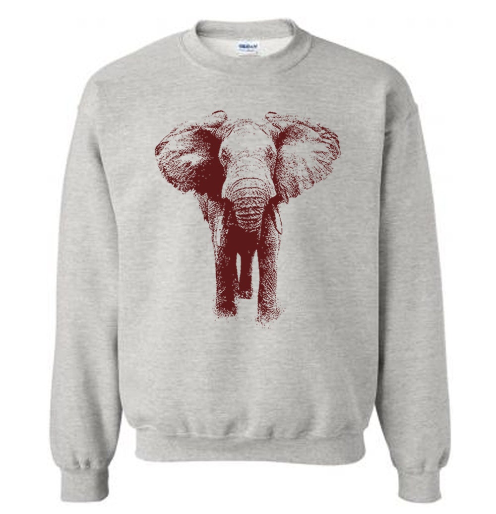 Elephant Sweater Unisex Fleece Pullover Sweatshirt Unisex | Etsy