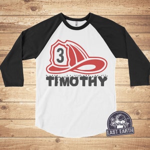 Firefighter Birthday Shirt, Personalized Fireman Shirt, Kids Birthday Tee, Funny Birthday Tshirt, Gifts, Childrens Clothing