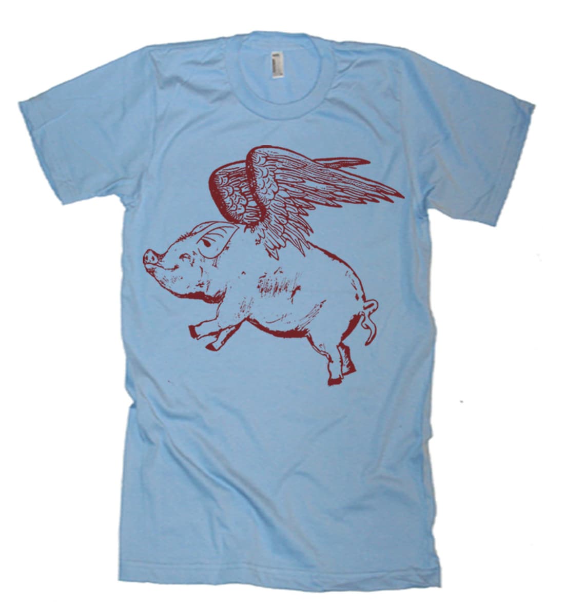 Flying Pig T Shirt Funny Pig Flying Tee Funny Bacon Tees Funny Etsy