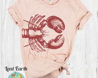Camiseta de langosta, camiseta vintage suave, camiseta unisex, camiseta de vino de langosta, camiseta de langosta para hombre, mujer y niños.