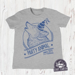 Kids Personalized Birthday T Shirt | Party Animal Tee | Vintage T Shirt | 1st Birthday, 2nd Birthday, 3rd Birthday, 4th Birthday | Wolf Tee