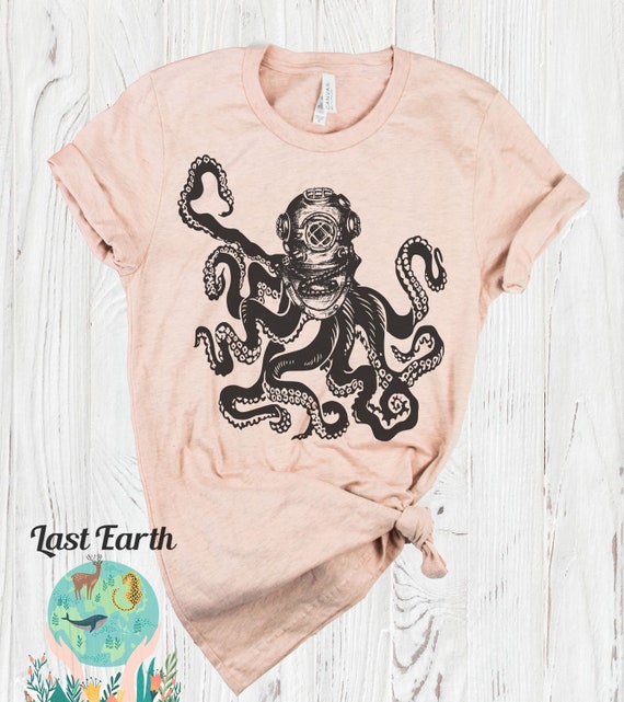 Octopus Shirt, Diver Shirt, Deep Sea Diving Shirt, Vintage Soft Shirt,  Bella Canvas Unisex T-shirt, Fishing Shirt, Funny Mens Shirts -  Canada