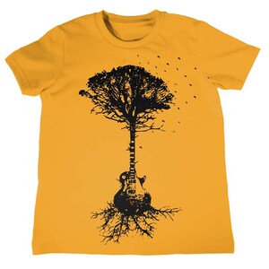 Guitar Tree Of Life And Science Childrens Musical Tree Roots Music Tee Kids Cool Tees Kids Clothing Childrens Birhtday Gifts for Boys Girls image 2
