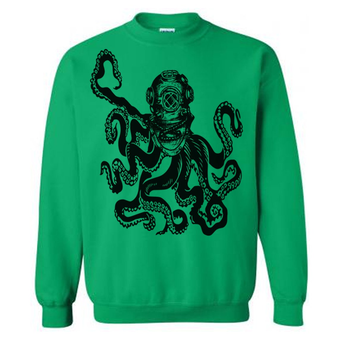 Deep Sea OCTOPUS DIVER Sweater Flex Fleece Pullover Classic Etsy