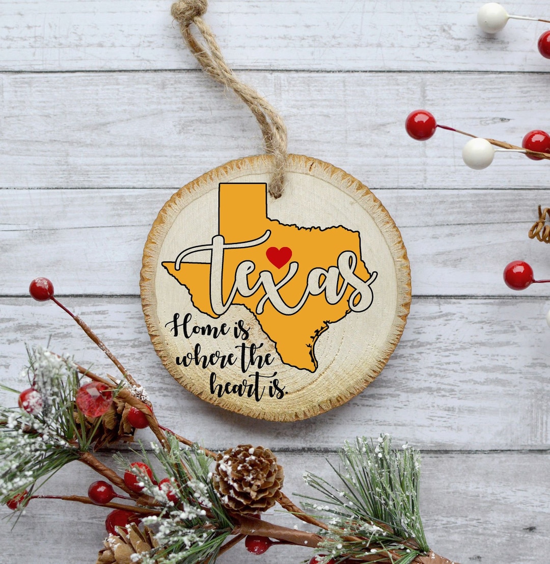 Texas Christmas Ornament State Ornament Natural Pine Wood Etsy