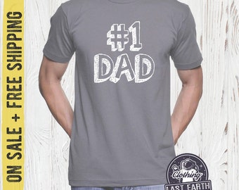 Mens Large #1 Dad T-Shirt, Dad Gift, On Sale, Free Shipping, Mens Size Large