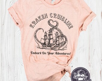 Kraken Cruiseline T-Shirt, Nautical Family Vacation Tee, Sea Monster Shirt