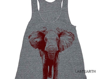 Elephant Charging  Workout Tank - Workout Clothes For Women - Running Shirt - Run Tank Top - Run Shirt - Gym Tank Top