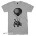 Turtle on a Hot Air Balloon T-Shirt, Animal Print, Funny Vintage Tshirts, Gifts 