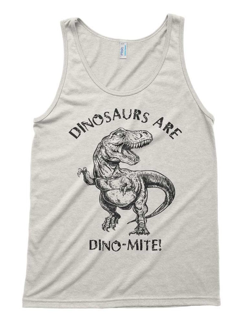 Dinosaurs Are Dinomite Tri-Blend Tank American Apparel Unisex Tanktop XS S M L Color Options image 1