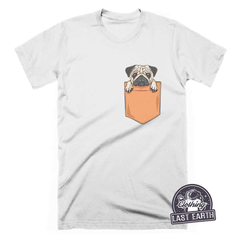 pug in pocket t shirt
