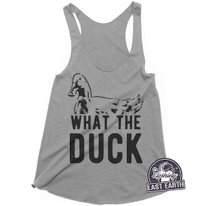 Was die Ente Tank Top | Lustiges Enten-Grafik-T-Shirt | Damen Racerback Tanktop | Tanks | Training Tank Tops