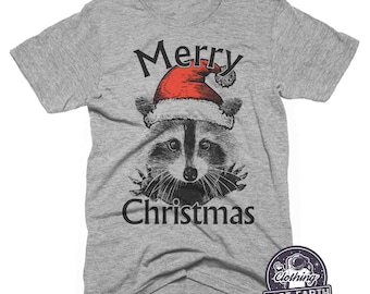 Jultvättbjörns-T-shirt, rolig tvättbjörns-jultröja, skräppanda-tröja, luvtröja, herr, dam, barnpresenter, roliga tröjor